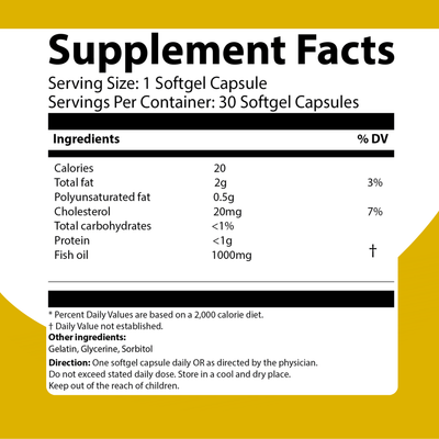 Neumega Fish Oil Capsules – Omega-3 Supplement for Heart, Brain & Vision Support