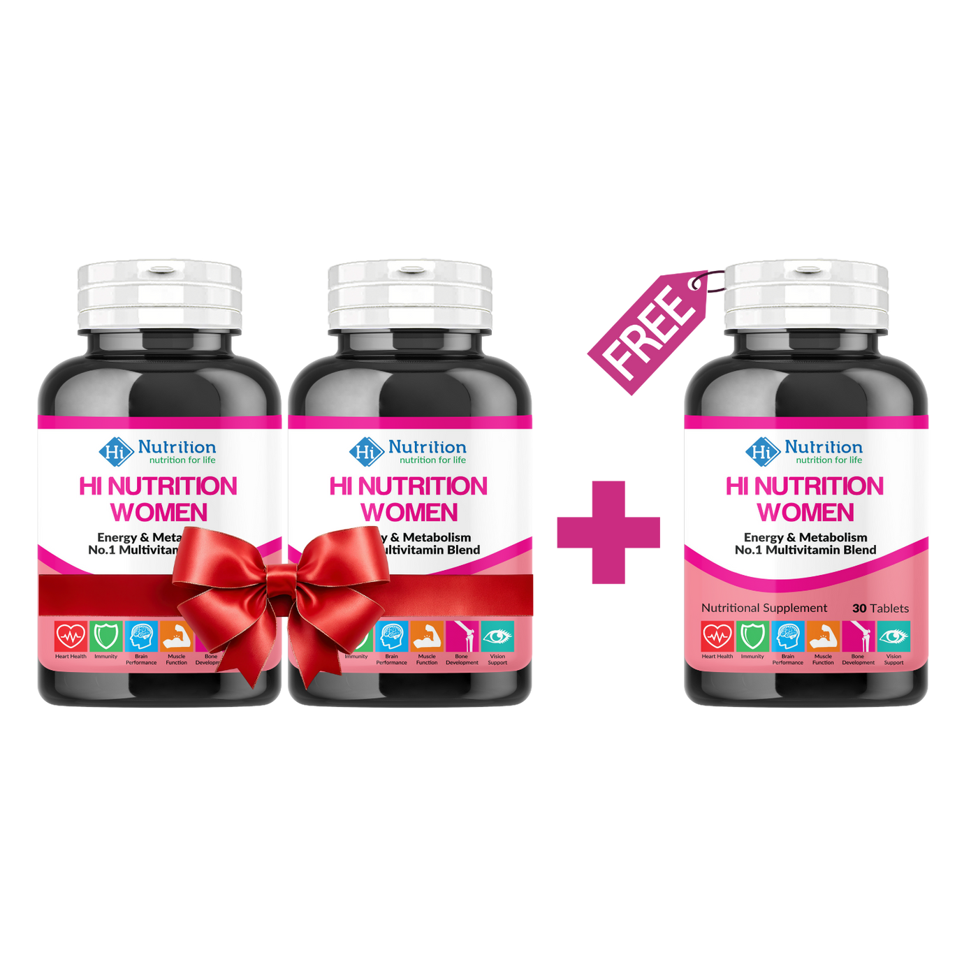 Hi Nutrition Women Multivitamin Bundle – Buy 2 Get 1 Free | Energy, Immunity & Wellness