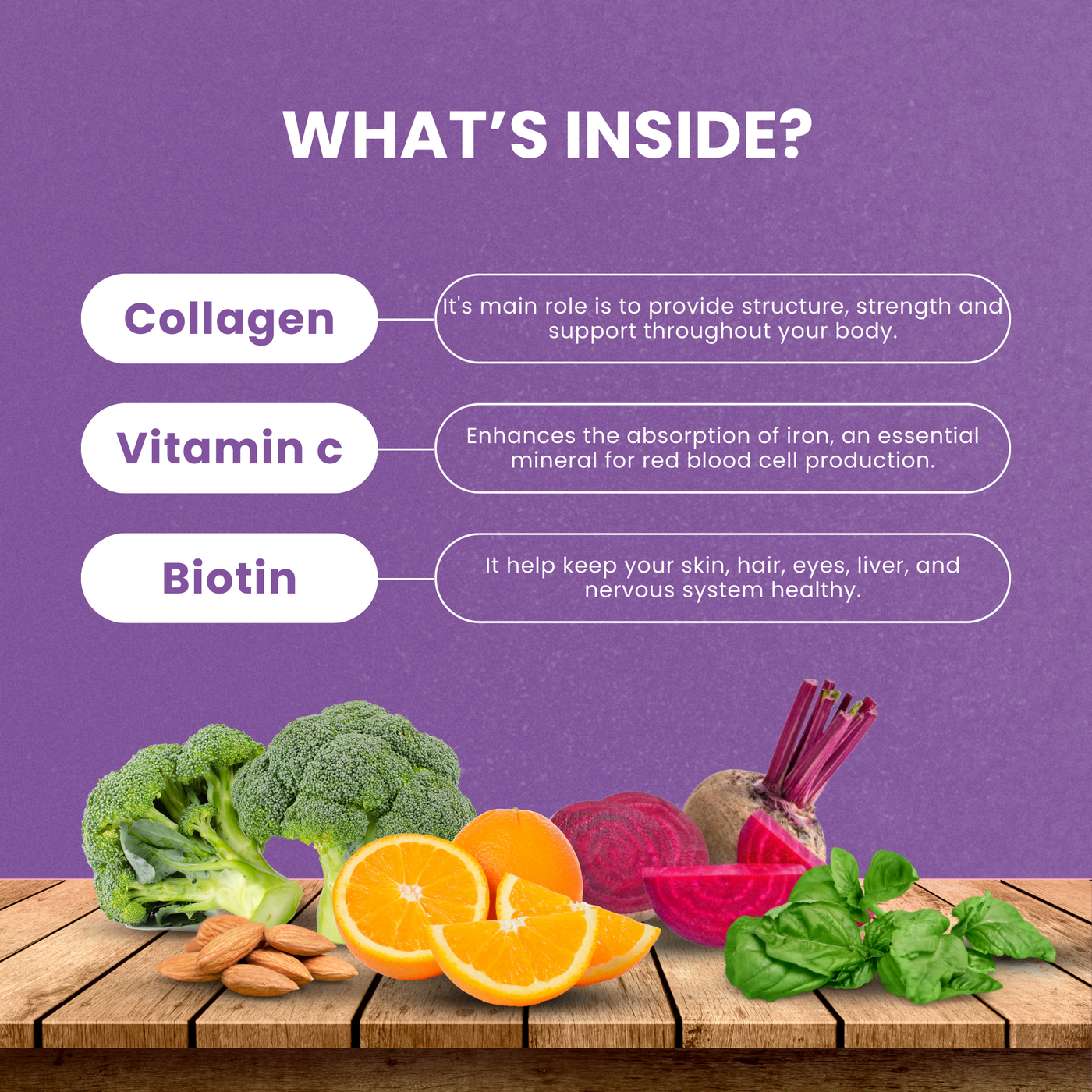 Collagen + Biotin Tablets – Hair, Skin & Nails Supplement with Vitamin C & ALA (30 Tablets)