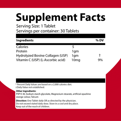 Collagen + Vitamin C Tablets – Skin Glow, Anti‑Aging & Immunity Support (30 Tablets) | UAE