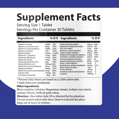 Hi Nutrition Men Multivitamin Tablets – Daily Vitamins & Minerals for Energy, Immunity & Wellness