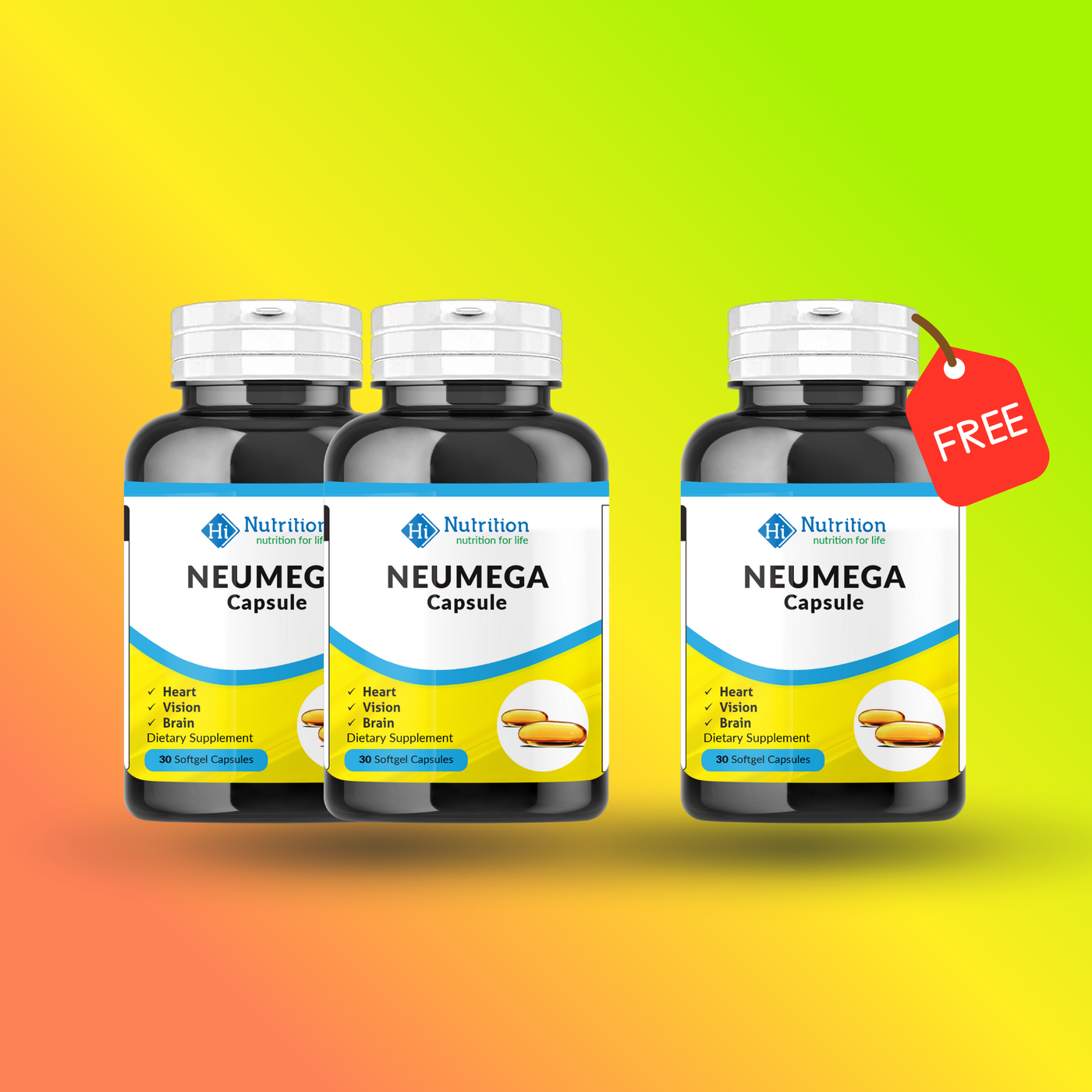 Heart Health Booster Pack – Neumega Fish Oil (Buy 2 Get 1 Free) | Omega‑3 for Heart, Brain & Vision