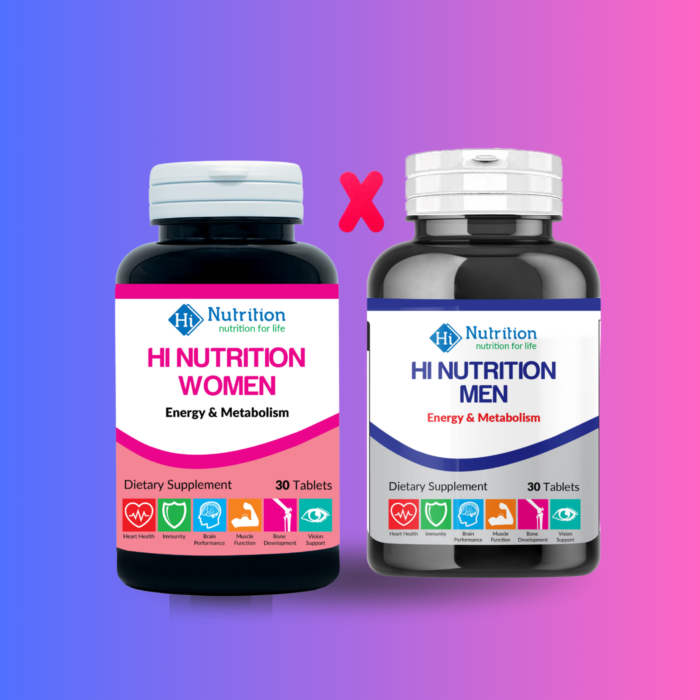 Couple Combo Bundle – Men’s & Women’s Multivitamin Tablets for Energy, Immunity & Vitality (30 + 30 Tablets) | UAE